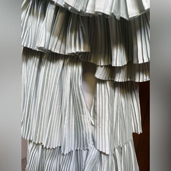 Wandering Pleated Satin Mini Dress In Grey size 40/us size 4 - Picture 11 of 14